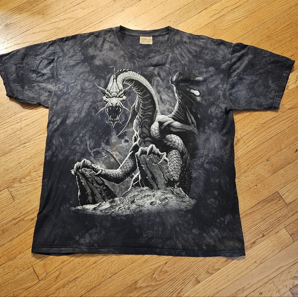 Vtg The Mountain Dragon Tee Shirt Y2K Tie Dye Sz XXL